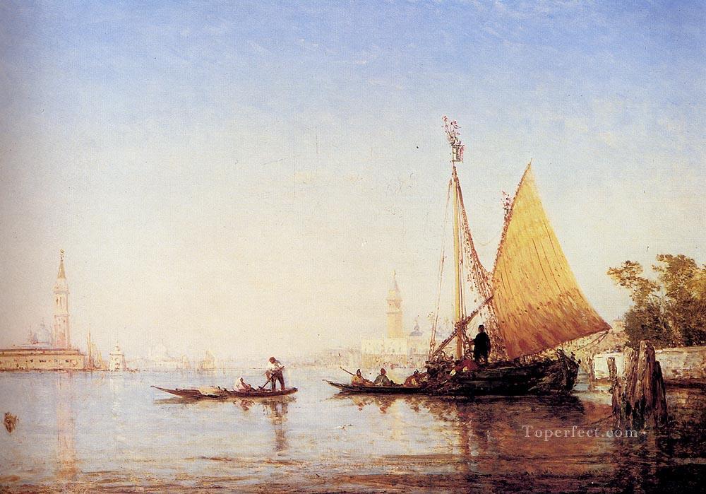 The Grand Canal Venice boat Barbizon Felix Ziem seascape Oil Paintings